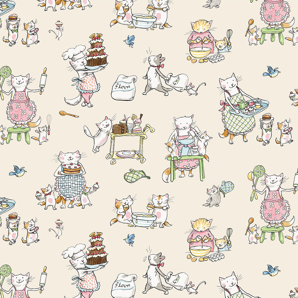 Let's Bake | Toile - Light Khaki by Anita Jeram | Y4956-11