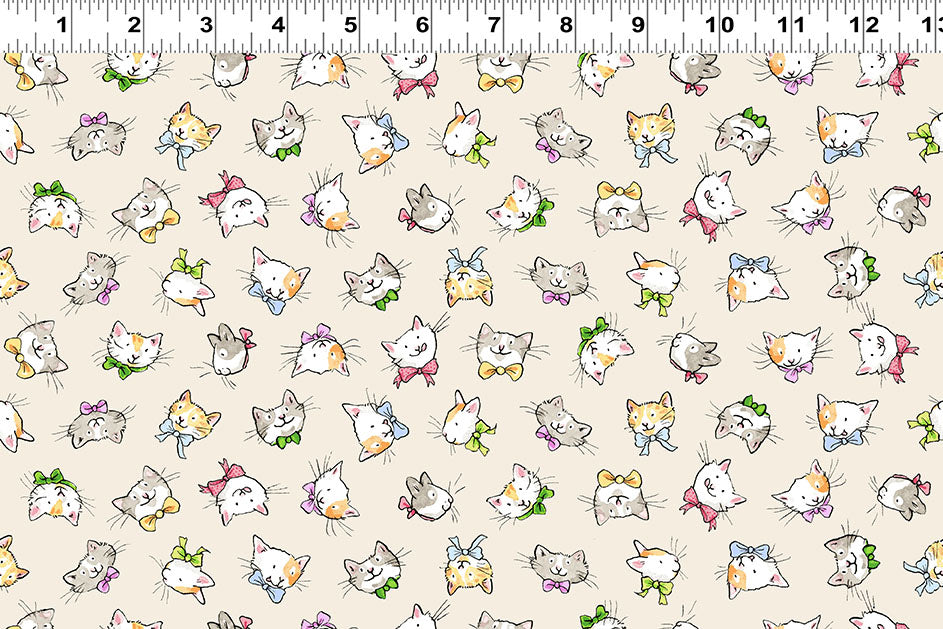 Let's Bake | Cat Faces - Light Khaki by Anita Jeram | Y4959-11