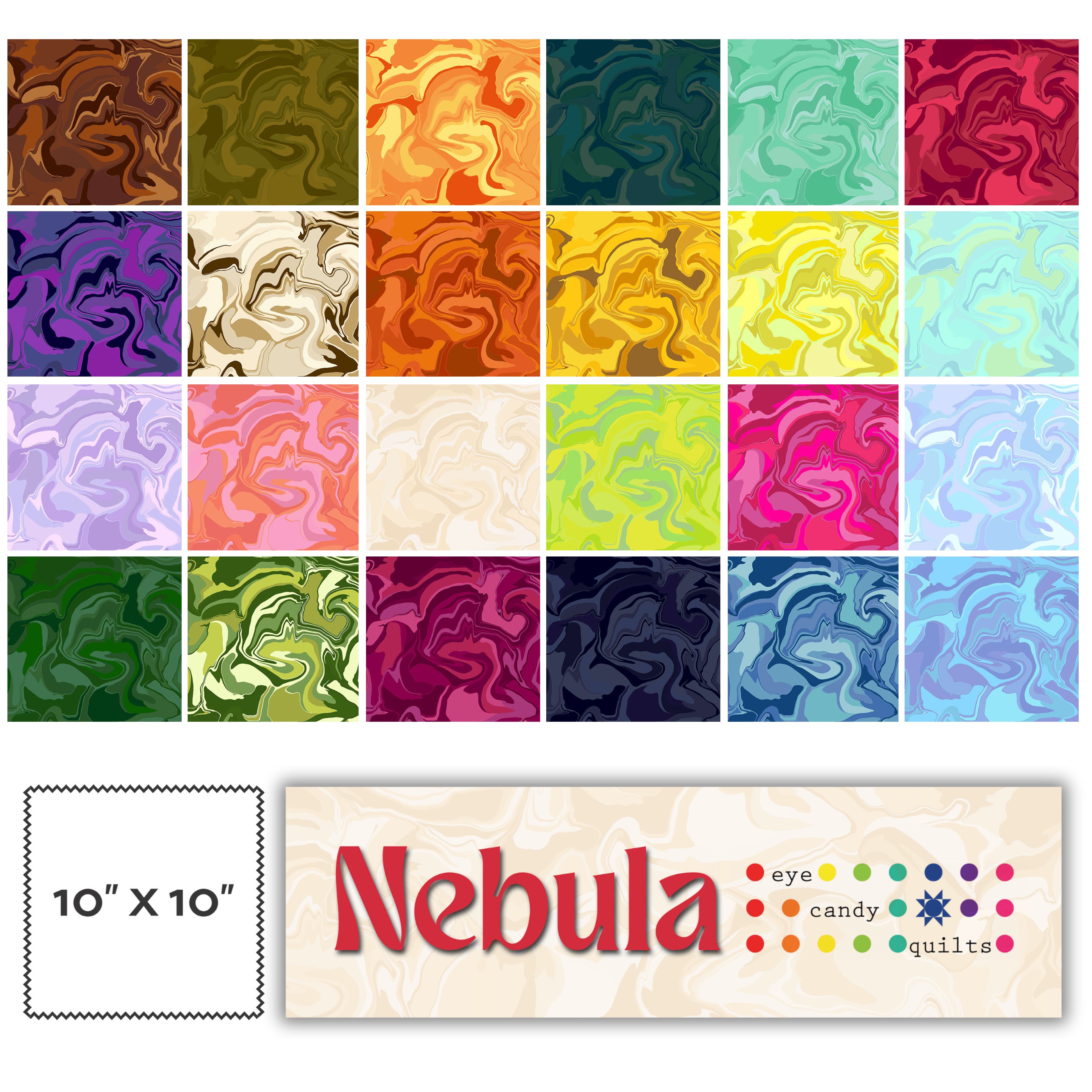 Nebula | 10" Square Pack by Eye Candy Quilts for Andover Fabrics | 42 pcs