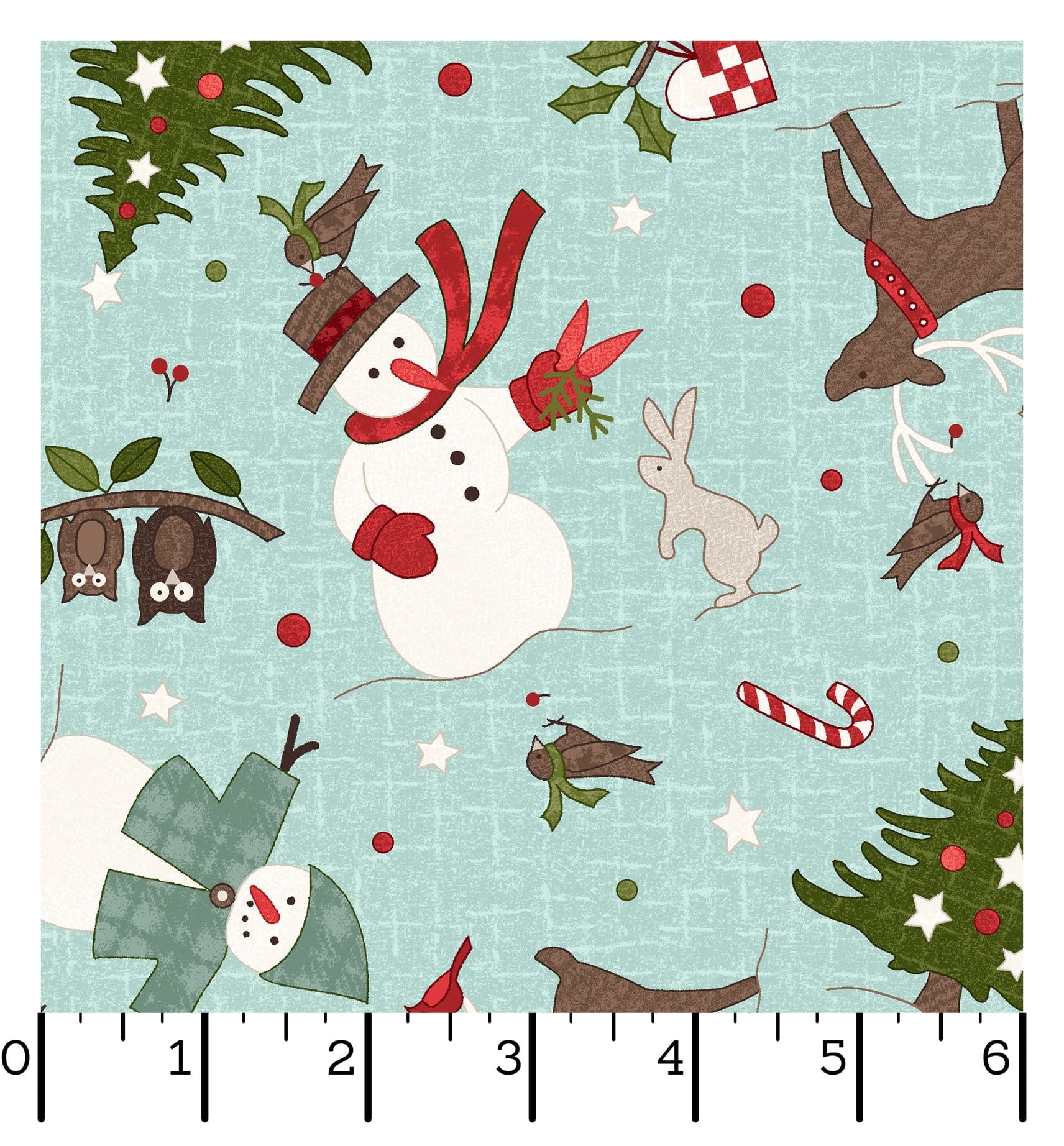 Snowtop Mountain Flannel | Christmas Toss - Aqua by Bonnie Sullivan for Maywood Studio | MASF11162-Q | 100% Cotton Flannel