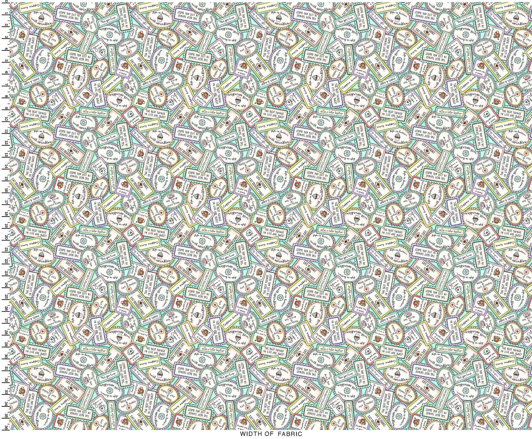 Dessert First | Sweet Phrases - Aqua by Kris Lammers for Maywood Studio | MAS11221-Q