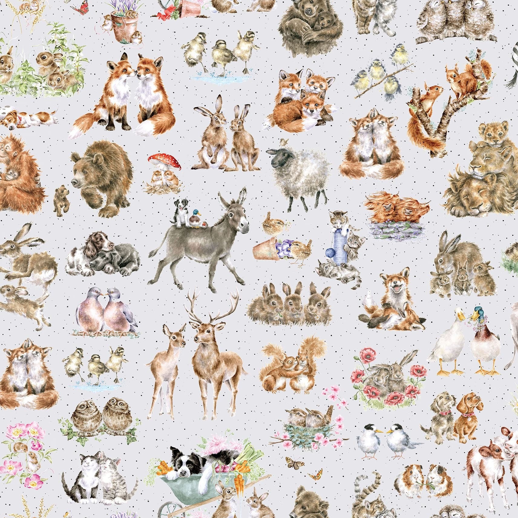 Together is Better | One-Way Packed Animals - Soft Grey by Hannah Dale for Maywood Studio | MAS11120-K