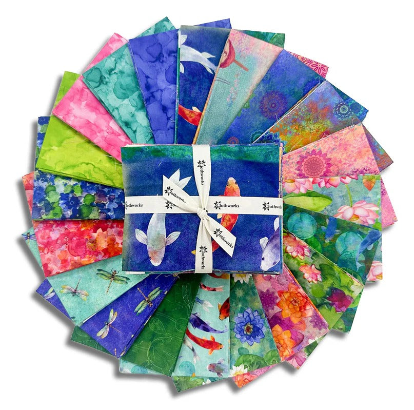 Lily Pond | Fat Quarter Bundle by Sue Zipkin for Clothworks | 20 pcs