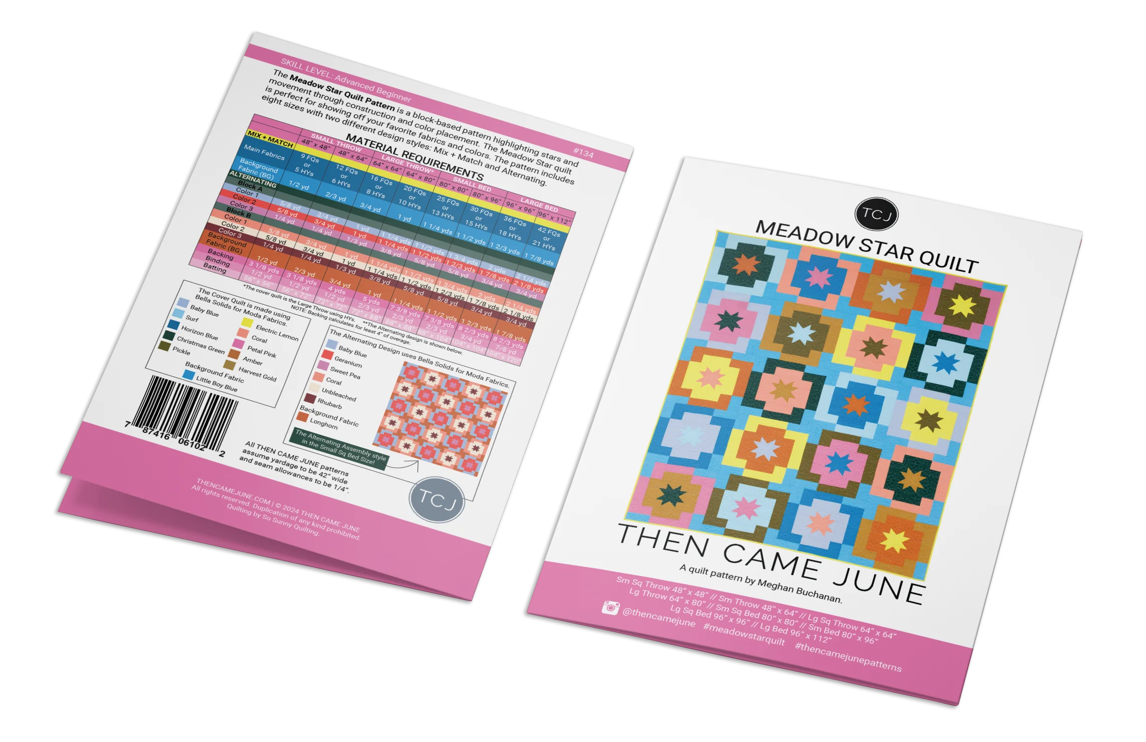 Meadow Star Quilt Pattern by Then Came June | 8 Size Options | Fat Quarter Friendly