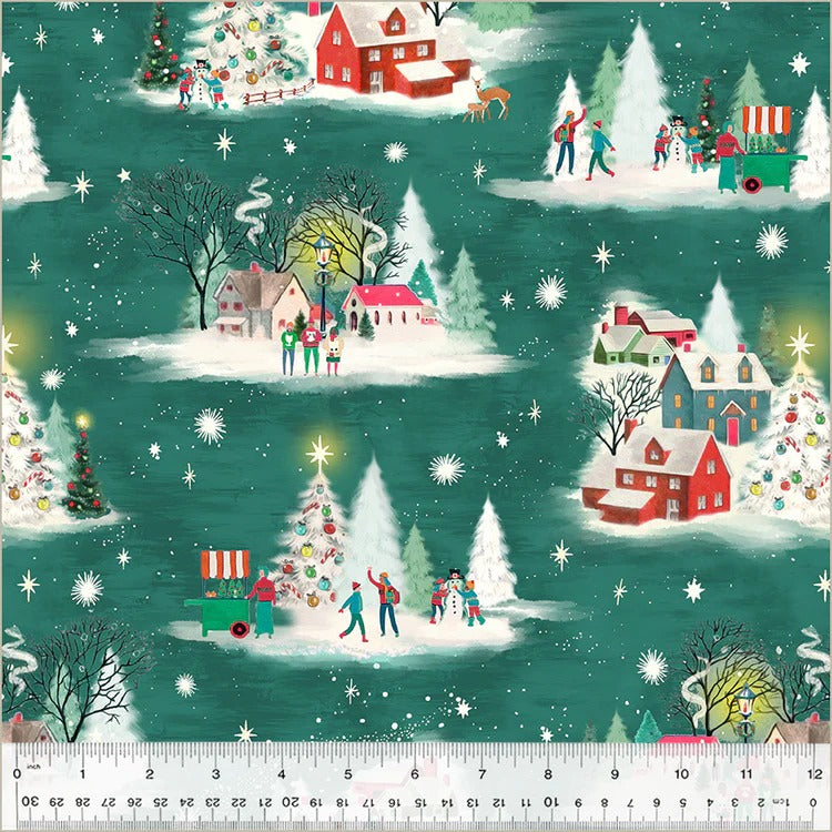 Christmas Village | Fat Quarter Bundle by Whistler Studios for Windham Fabrics | 12 pcs