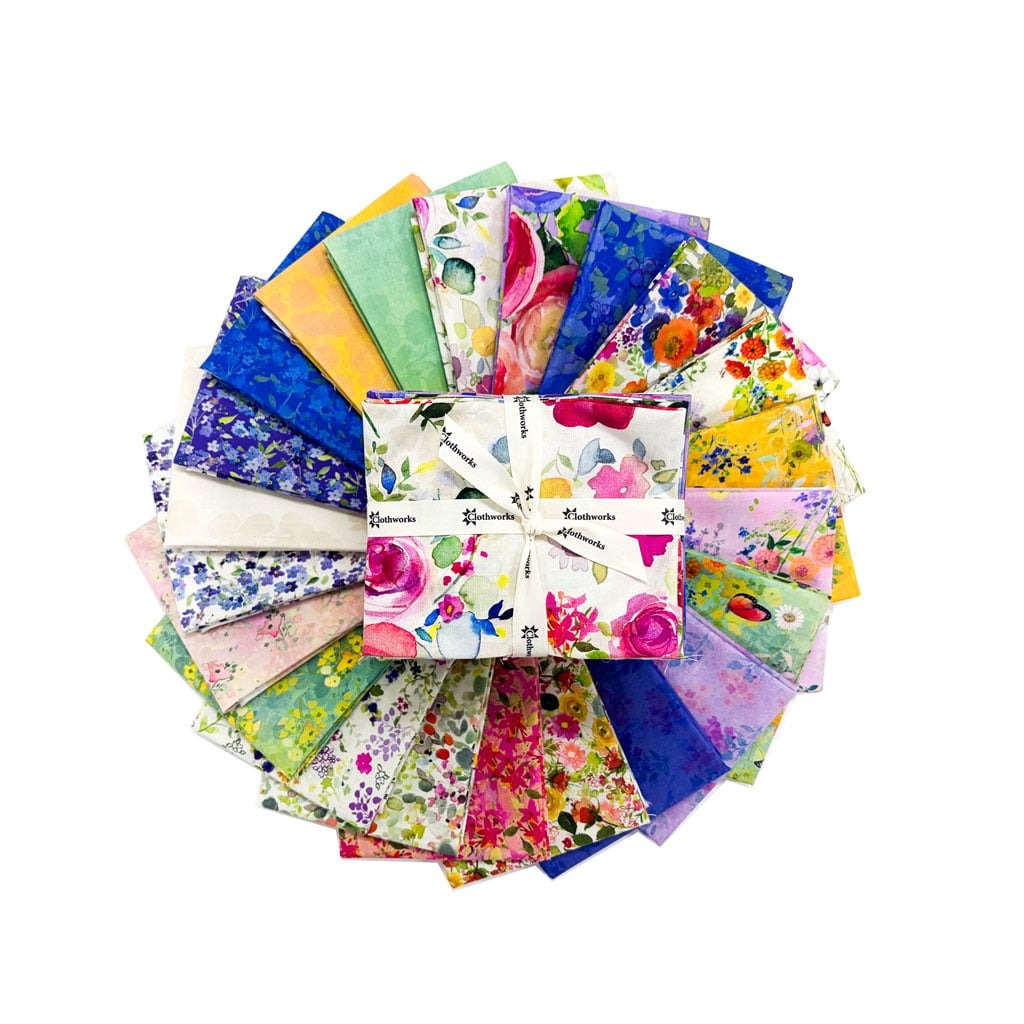 Fleur de Rose | Fat Quarter Bundle by Sue Zipkin for Clothworks | 22 pcs | 100% Cotton
