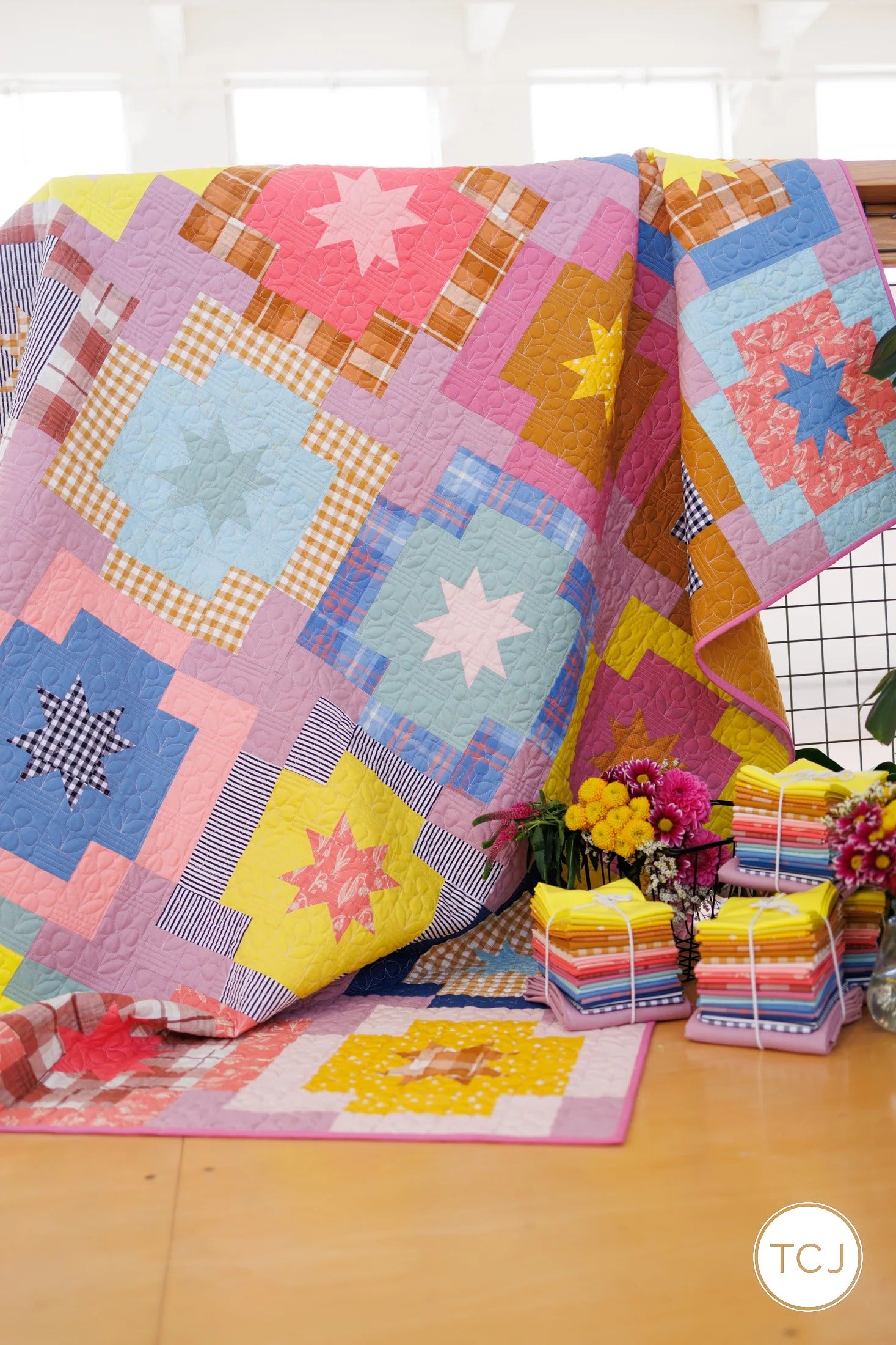 Meadow Star Quilt Pattern by Then Came June | 8 Size Options | Fat Quarter Friendly