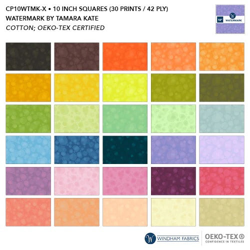 Watermark | 10" Square Pack by Tamara Kate for Windham | 42 pcs
