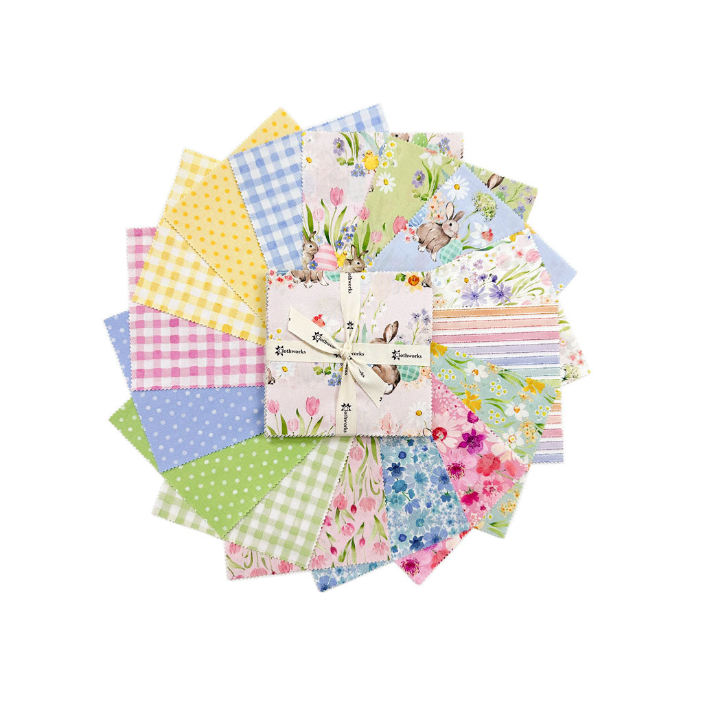Spring Cheer | 5" Charm Pack by Heatherlee Chan for Clothworks | 42 pcs