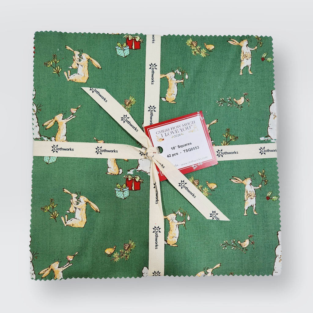 Guess How Much I Love You 2026 | 10" Square Pack by Anita Jeram for Clothworks | 42 pcs | 100% Cotton
