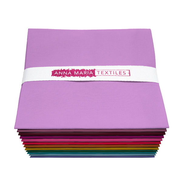 Happy Place Solids | Fat Quarter Bundle #2 by Anna Maria Textiles | 12 pcs